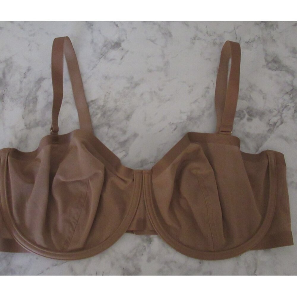 CUUP Bra 38F Beige Tan The Balconette Underwire Back Closure